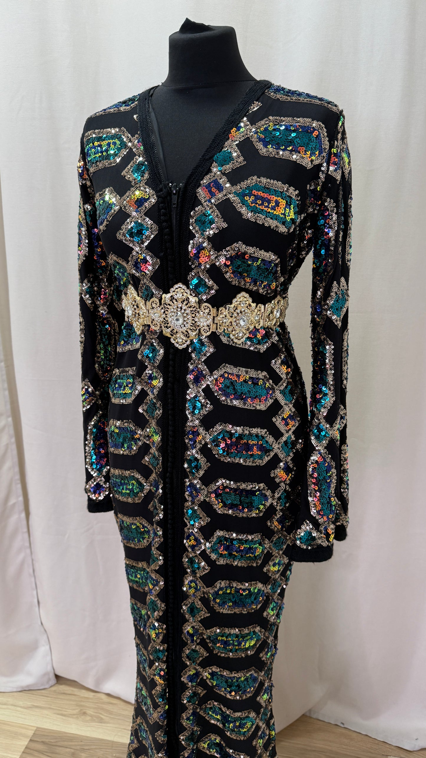 Caftan sequin noir