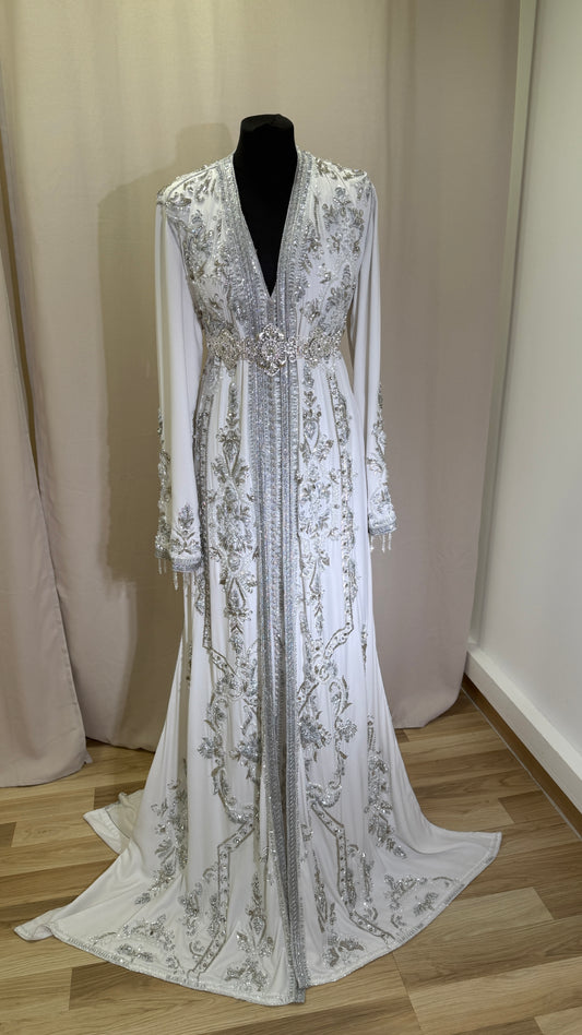 Takchita Blanche & Argent mariée