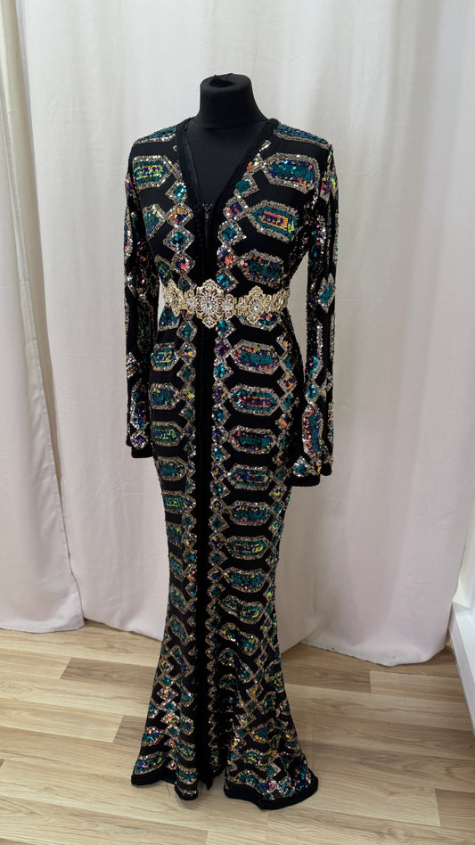 Caftan sequin noir