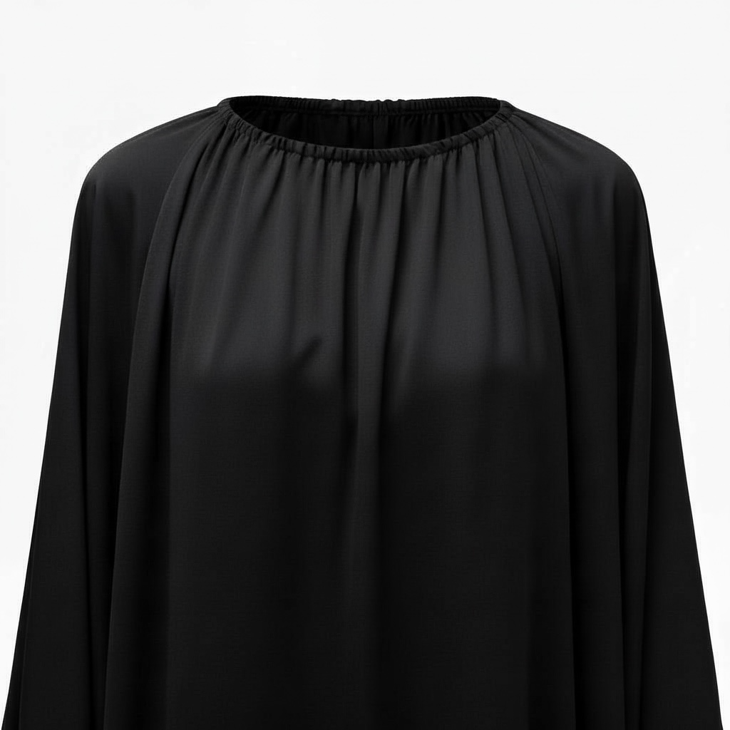 Satin Drapé Dress - Noir